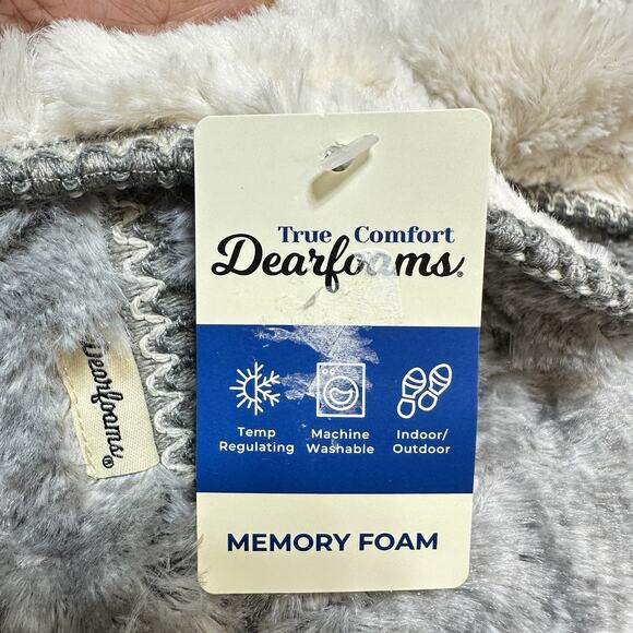 Dearfoams Womens Beth Furry Foldover Boot Slippers sz Large 9-10 Grey Frost NWT - Picture 3 of 7